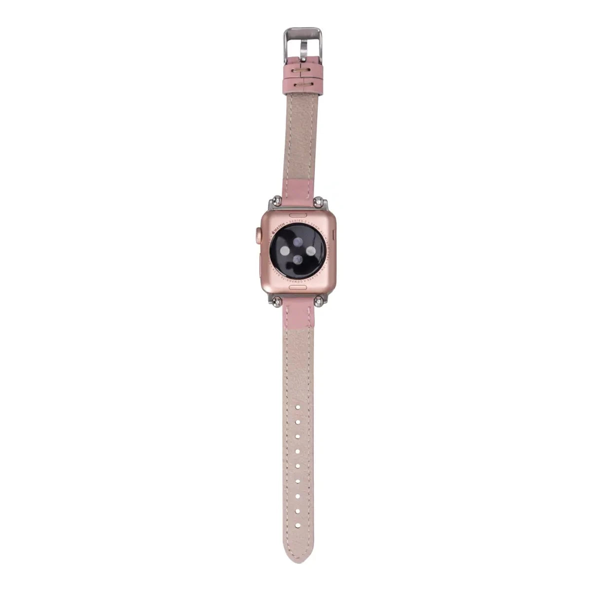 Pink Leather Ultra Slim Apple Watch Band for Women - Stylish & Comfortable Replacement Strap for Apple Watch Series 9/8/7/6/SE - Perfect for Workouts, Office & Everyday Wear