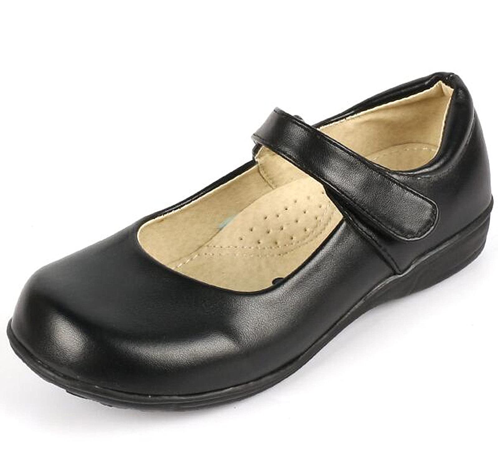 DADAWEN Girls Mary Jane School Shoes - Comfortable Strap Uniform Dress Flats for Toddler, Little Kid & Big Kid - Perfect for School, Church & Special Occasions