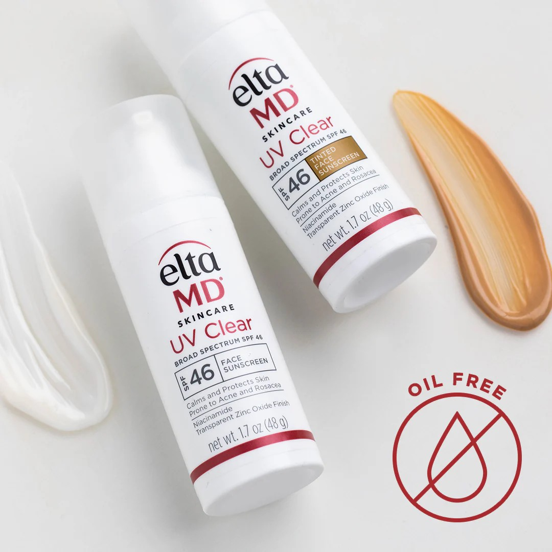 Elta MD UV Clear Deep Tinted Broad Spectrum SPF 46 Sunscreen - Oil-Free Facial Moisturizer for Acne-Prone & Sensitive Skin - Daily Sun Protection for Face & Neck