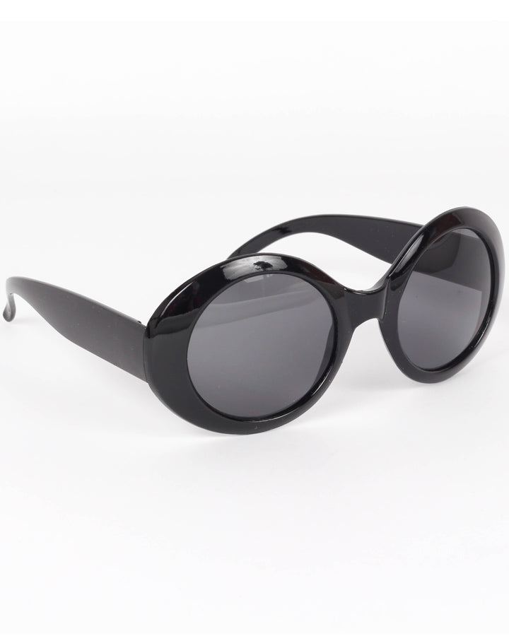 70s Black Mod Tinted Sunglasses - Vintage Retro Round Frame Shades for Men & Women - Perfect for Music Festivals, Beach Days and Fashion Statements