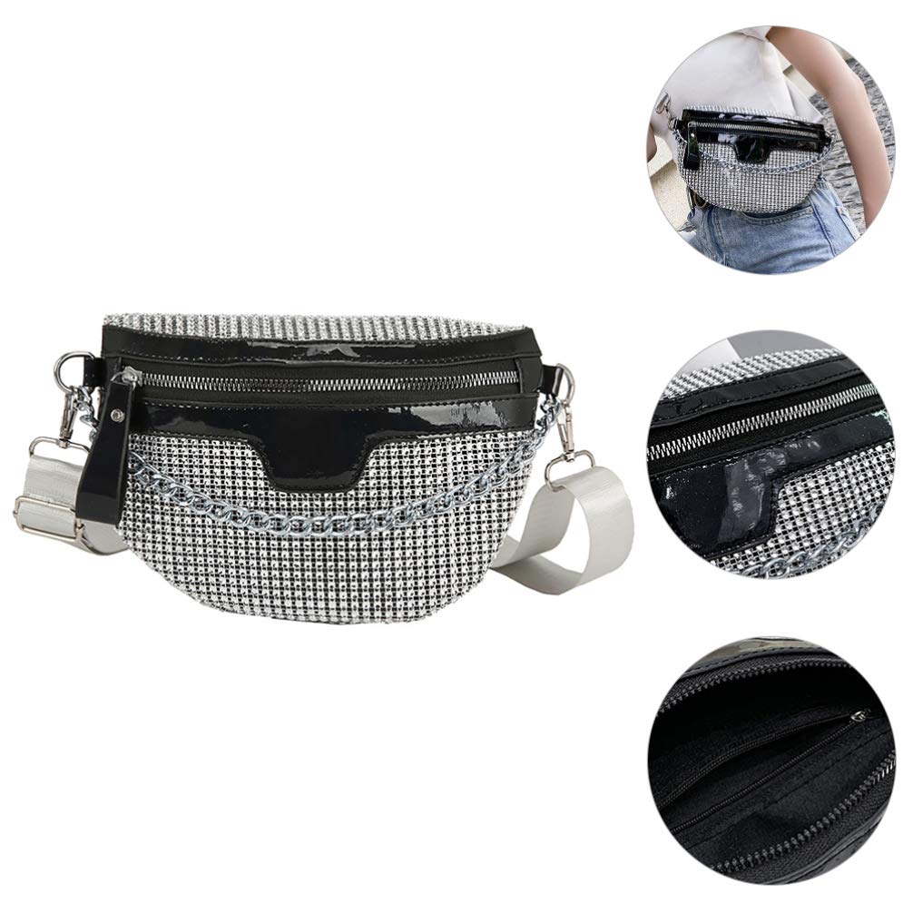 Stylish Rhinestone Waist Bag for Women - Crossbody Pouch, PU Leather Messenger Bag, Festival Purse & Wallet - Perfect for Concerts, Travel, and Everyday Use