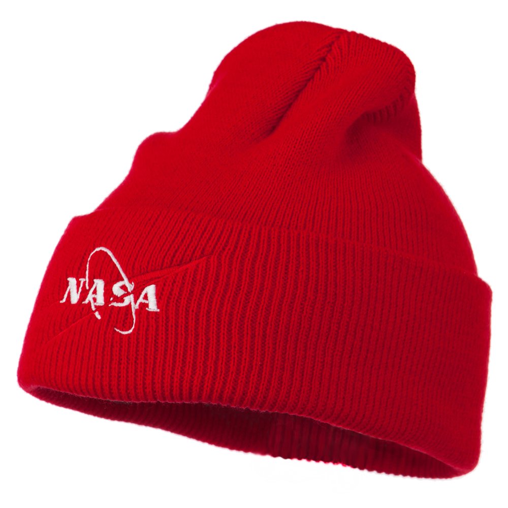 NASA Logo Embroidered Winter Knit Beanie - Warm Fleece Lined Skull Cap for Men & Women - Perfect for Cold Weather, Outdoor Activities & Gifts