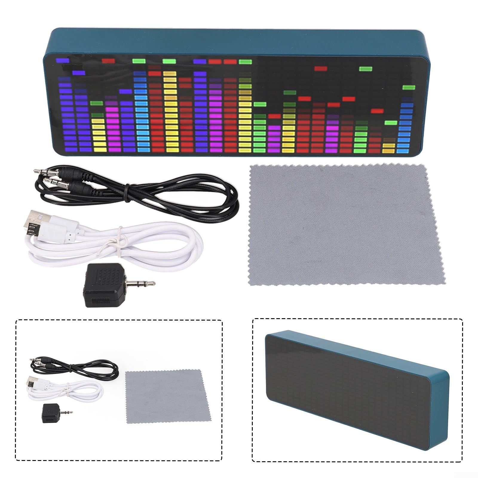 LED Music Spectrum Visualizer - USB Powered RGB Audio Level Display VU Meter for PC, DJ, Home Theater & Gaming Setup