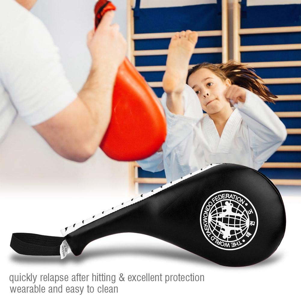 Professional Boxing & Taekwondo Kick Pads - High-Density PU Sponge Training Targets for Adults & Kids (Black) - Perfect for Martial Arts, MMA, Fitness & Home Workouts