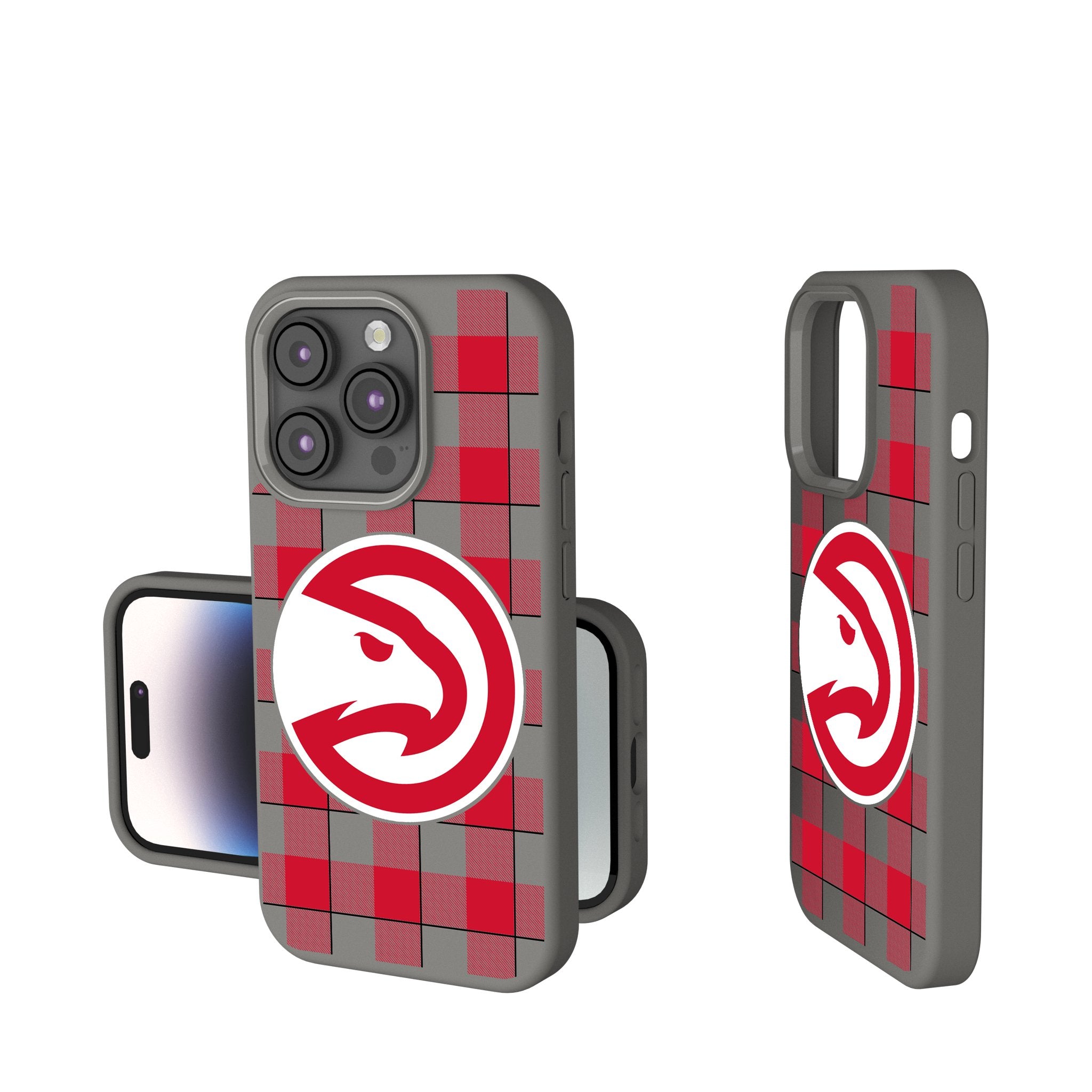 Atlanta Hawks Plaid Soft Touch Phone Case - Durable Protective Cover for iPhone & Samsung - Perfect for Basketball Fans & Game Day