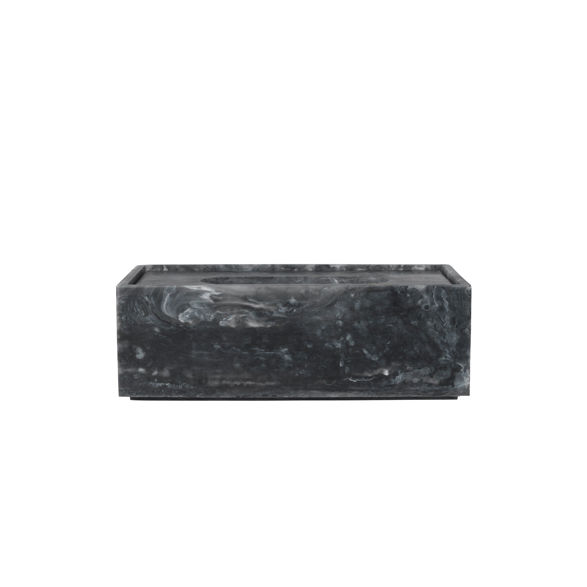 FERM LIVING Mist Tissue Box - Charcoal Gray, 21x12cm Modern Tissue Holder for Bathroom, Living Room & Office Decor