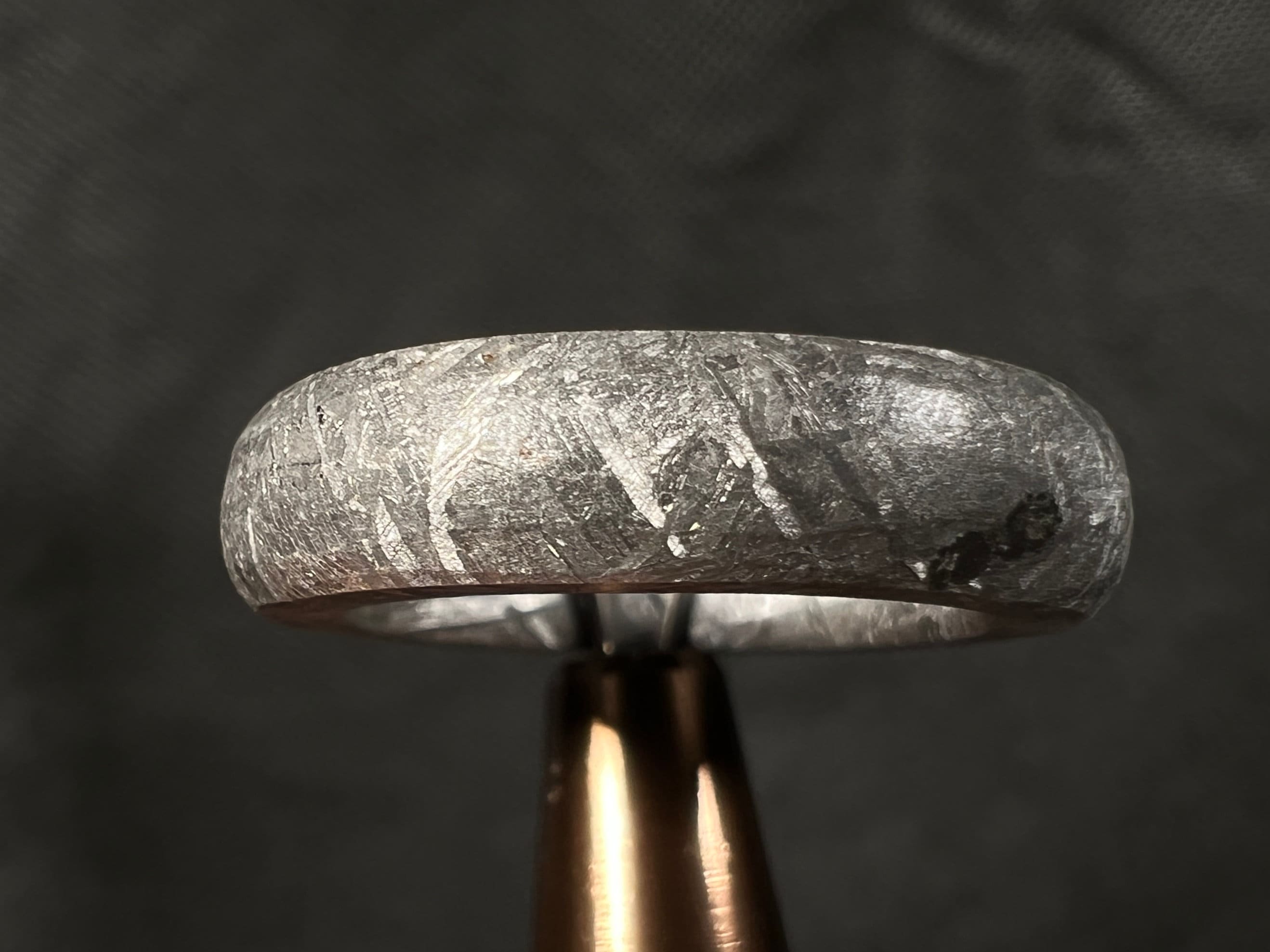 GIBEON Meteorite Ring Size 4.25 - Genuine Meteorite Wedding Band for Men & Women, Unique Space Astronomy Jewelry Gift (B 51284) - Perfect for Engagements, Anniversaries & Cosmic-Themed Events
