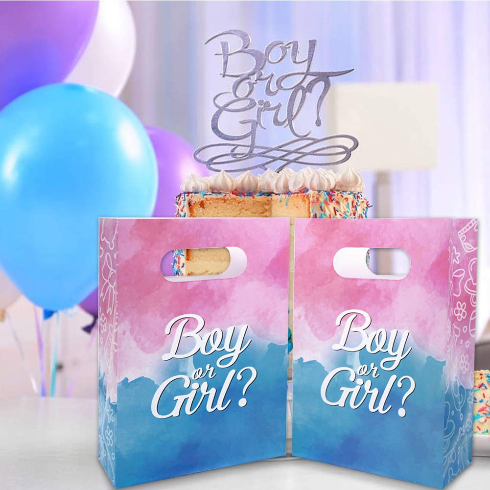 WEEPA 24 Pack Gender Reveal Party Supplies - Baby Shower Favor Gift Bags, Treat Goodie Bags for Table Decorations | Perfect for Gender Reveal Parties, Baby Showers & Celebrations