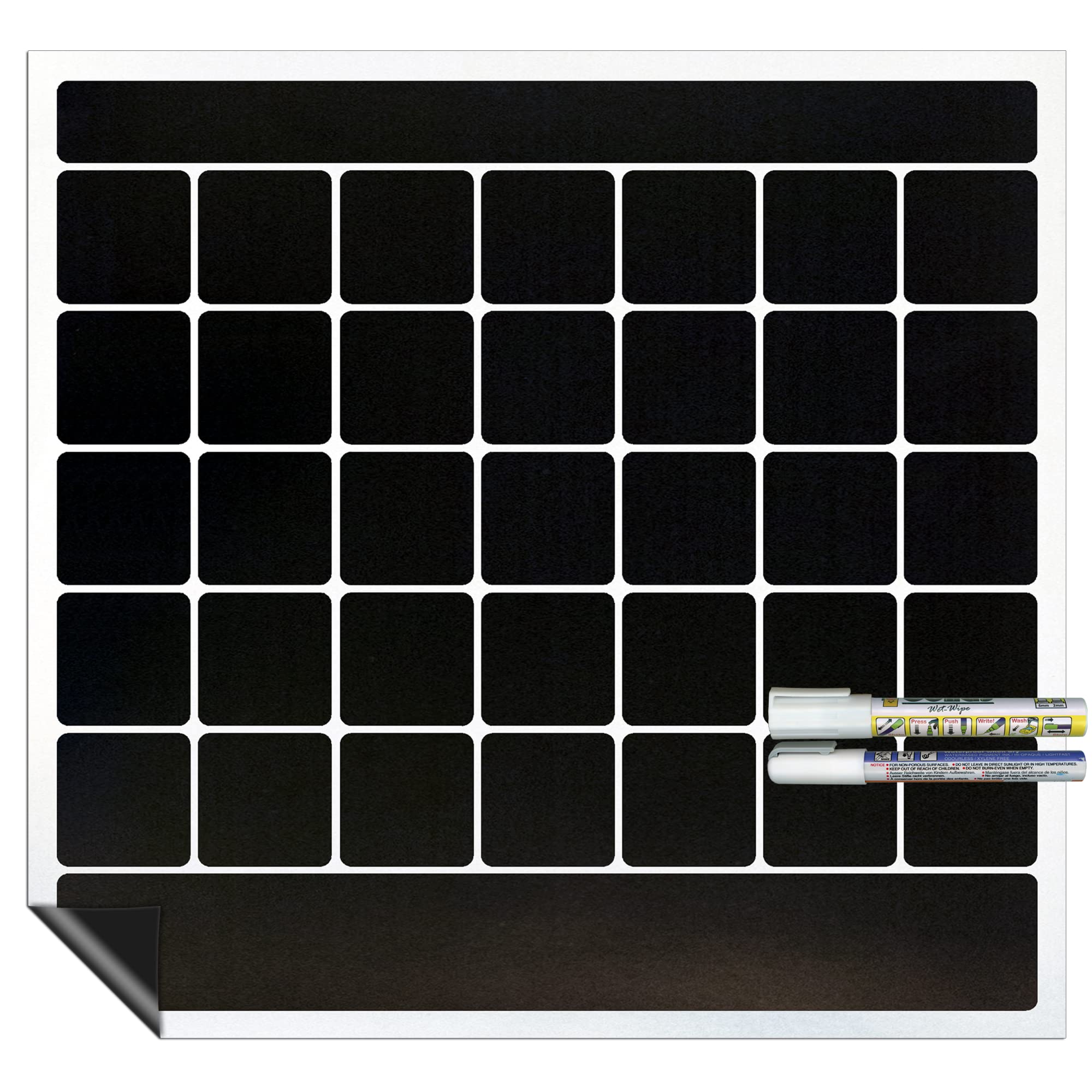 Cohas Magnetic 1-Month Dry Erase Calendar with White Markers & Blackboard - Side by Side Design for Office, Kitchen, or Classroom Organization