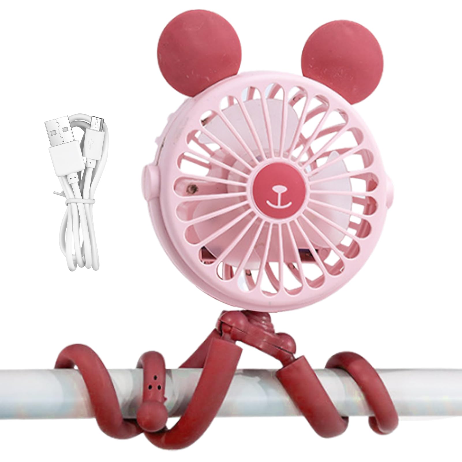 Octopus Stroller Fan - Portable Electric Cart Fan with Silent Operation for Baby Strollers, Shopping Carts & Beds | Perfect for Outdoor Walks, Grocery Trips & Nursery Comfort