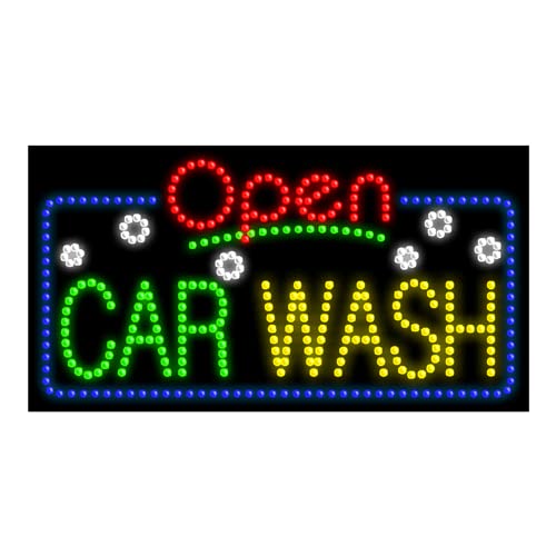Car Wash LED Dots Sign #25477 - Bright Illuminated LED Sign for Car Wash Business - Perfect for Drive-Thru Car Washes, Auto Detailing Shops & Gas Stations