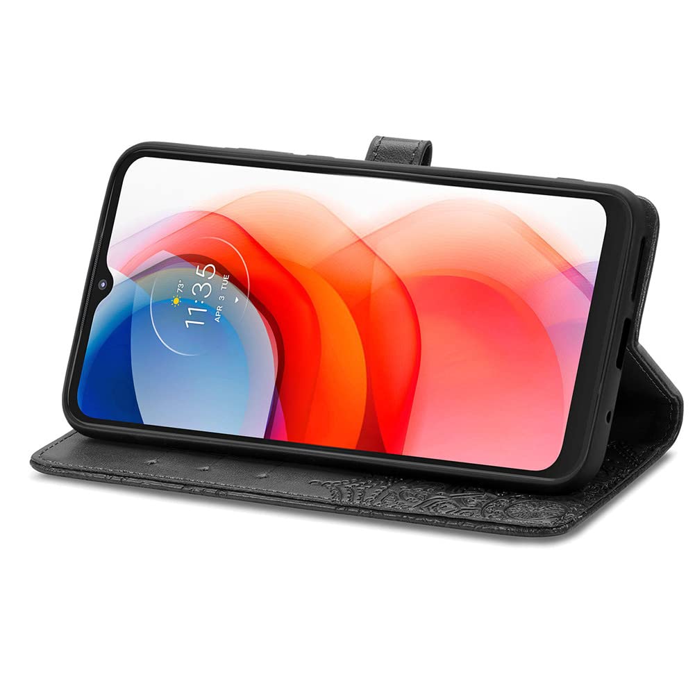 Moto G Play 2021 Leather Wallet Case - Magnetic Flip Cover with Card Slots & Stand for Daily Use