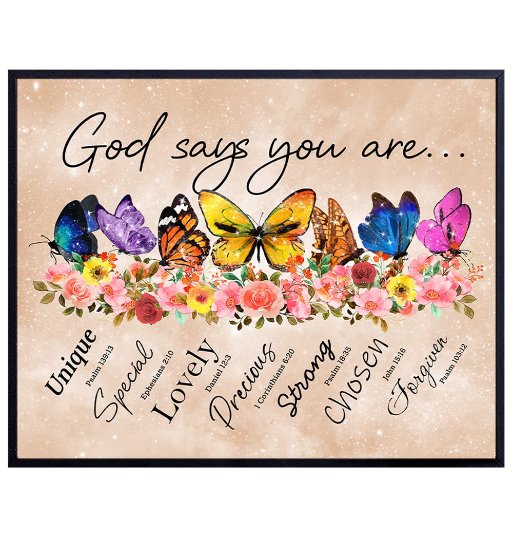 Boho Christian Wall Art - Inspirational Bible Verses Decor for Home & Office