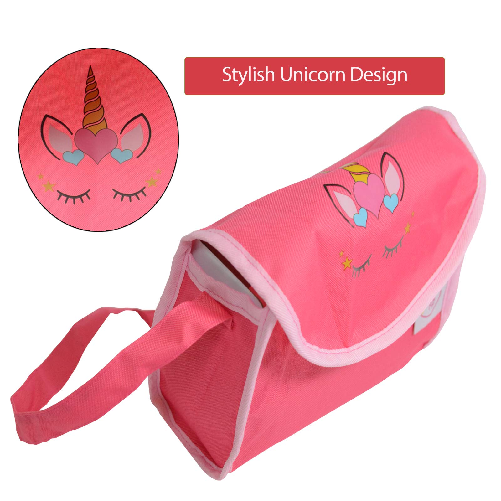 New York Doll Collection Unicorn Diaper Travel Bag with Baby Lotion, Powder & Changing Mat - Perfect for Doll Care, Travel & Playtime Adventures