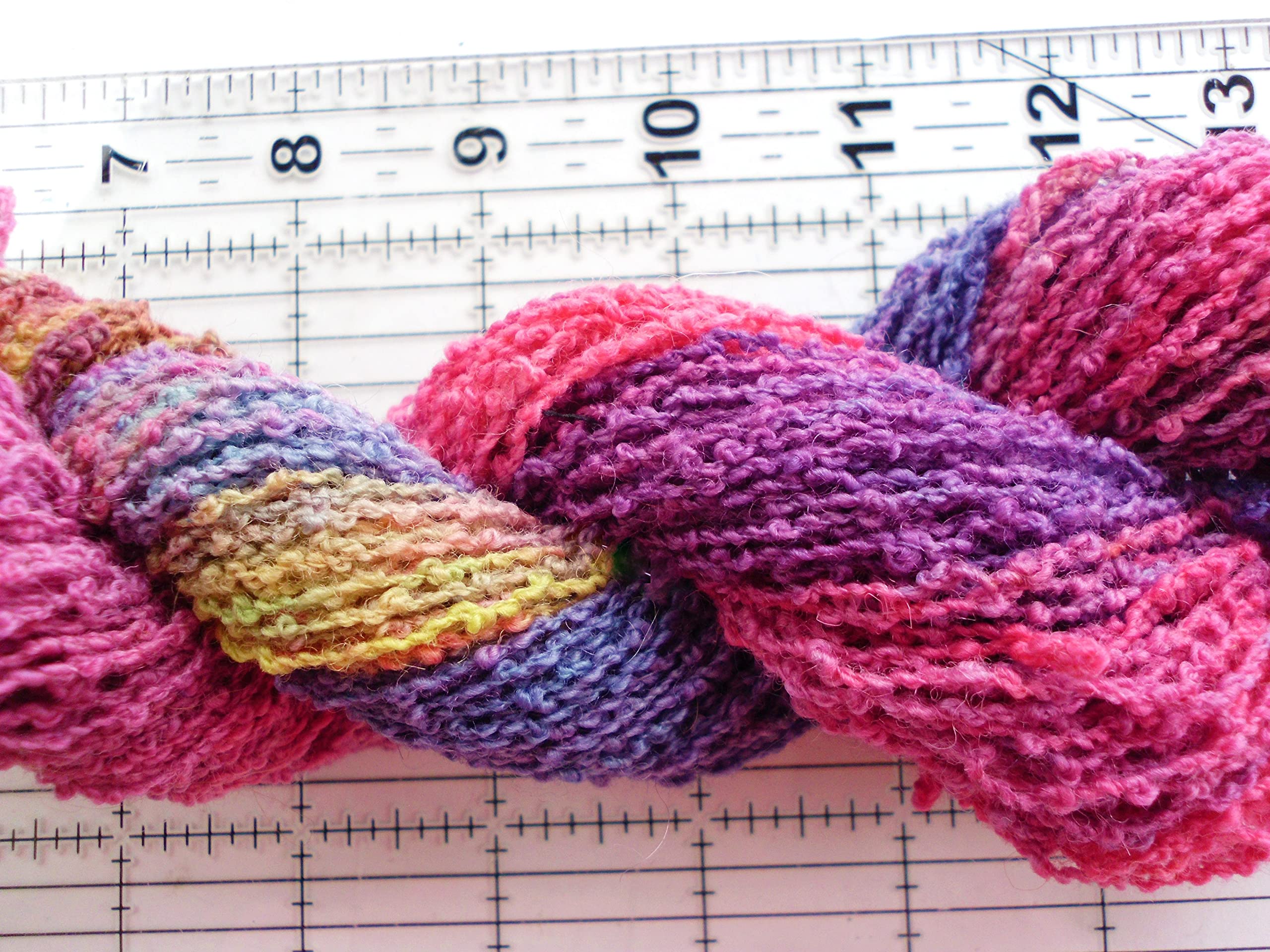 Hand Painted Tropical Parrot Color Boucle Wool Yarn for Knitting & Crochet - Perfect for Scarves, Blankets and DIY Craft Projects
