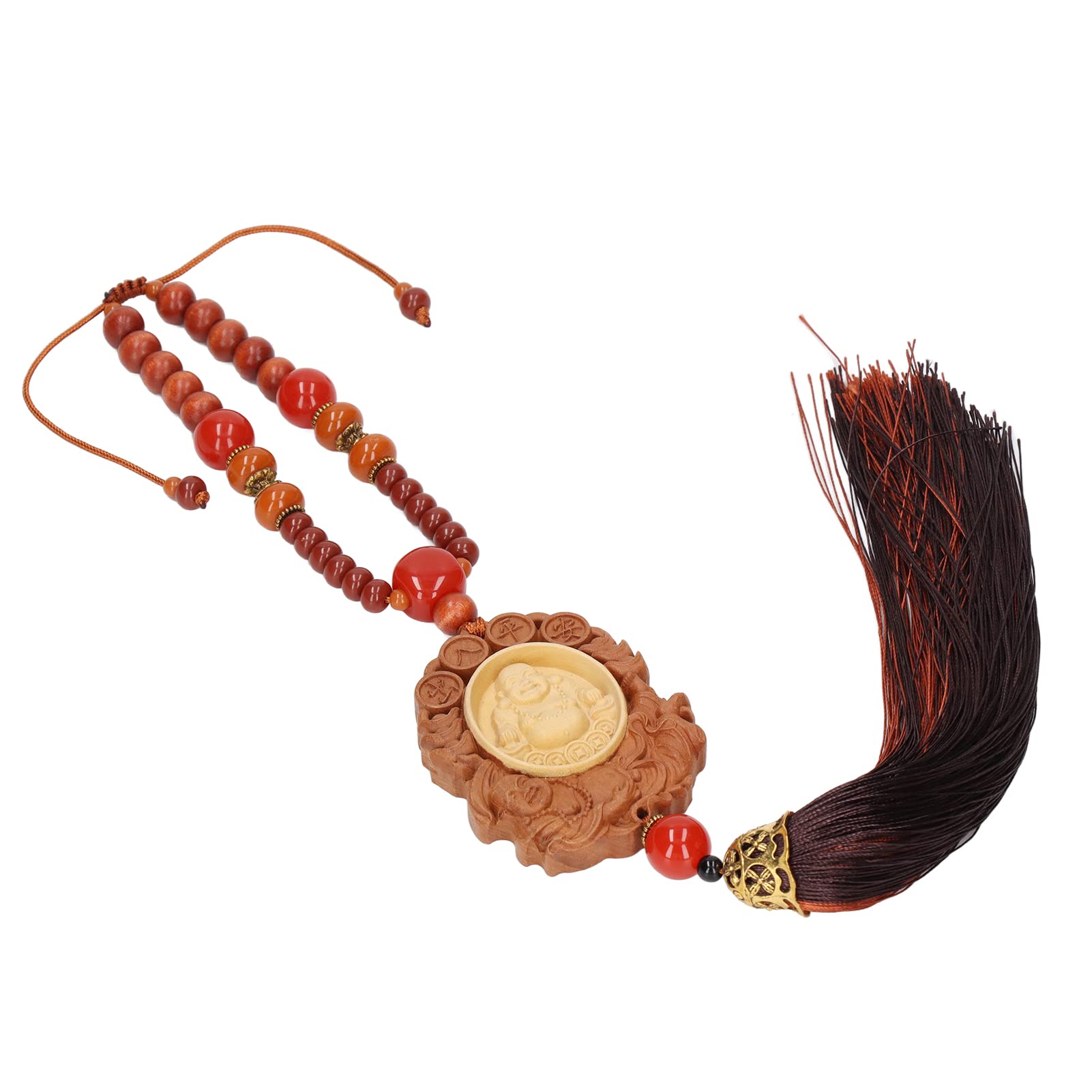Wooden Buddha Car Pendant - Handcrafted Spiritual Decor for Vehicles, Home & Office | Durable & Elegant Buddhist Charm for Car Interior, Bedroom, Balcony & Meditation Space