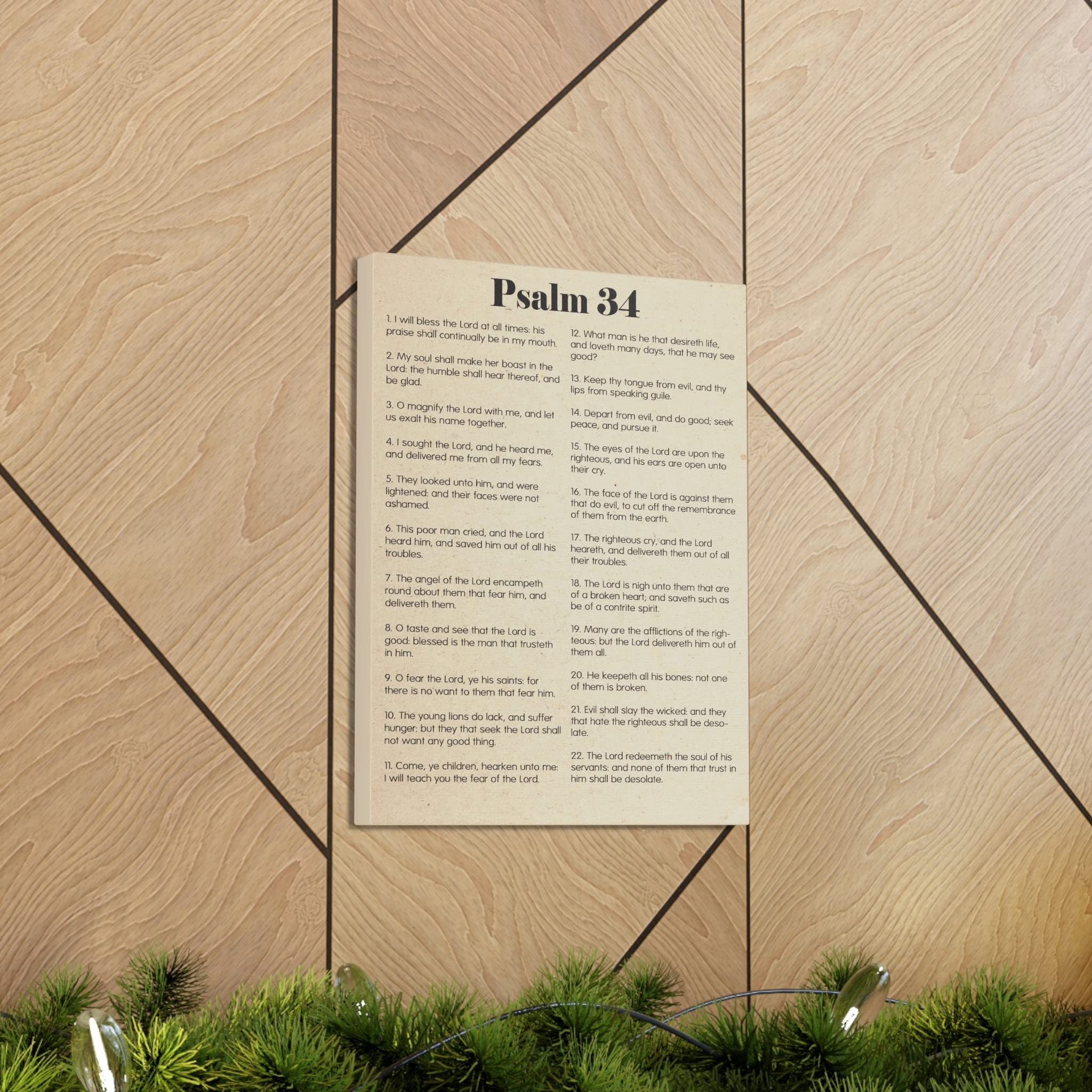 Christian Bible Verse Canvas Art - Psalm 34 Brokenness to Wholeness Scripture Wall Decor | Inspirational Gift for Home, Church & Office