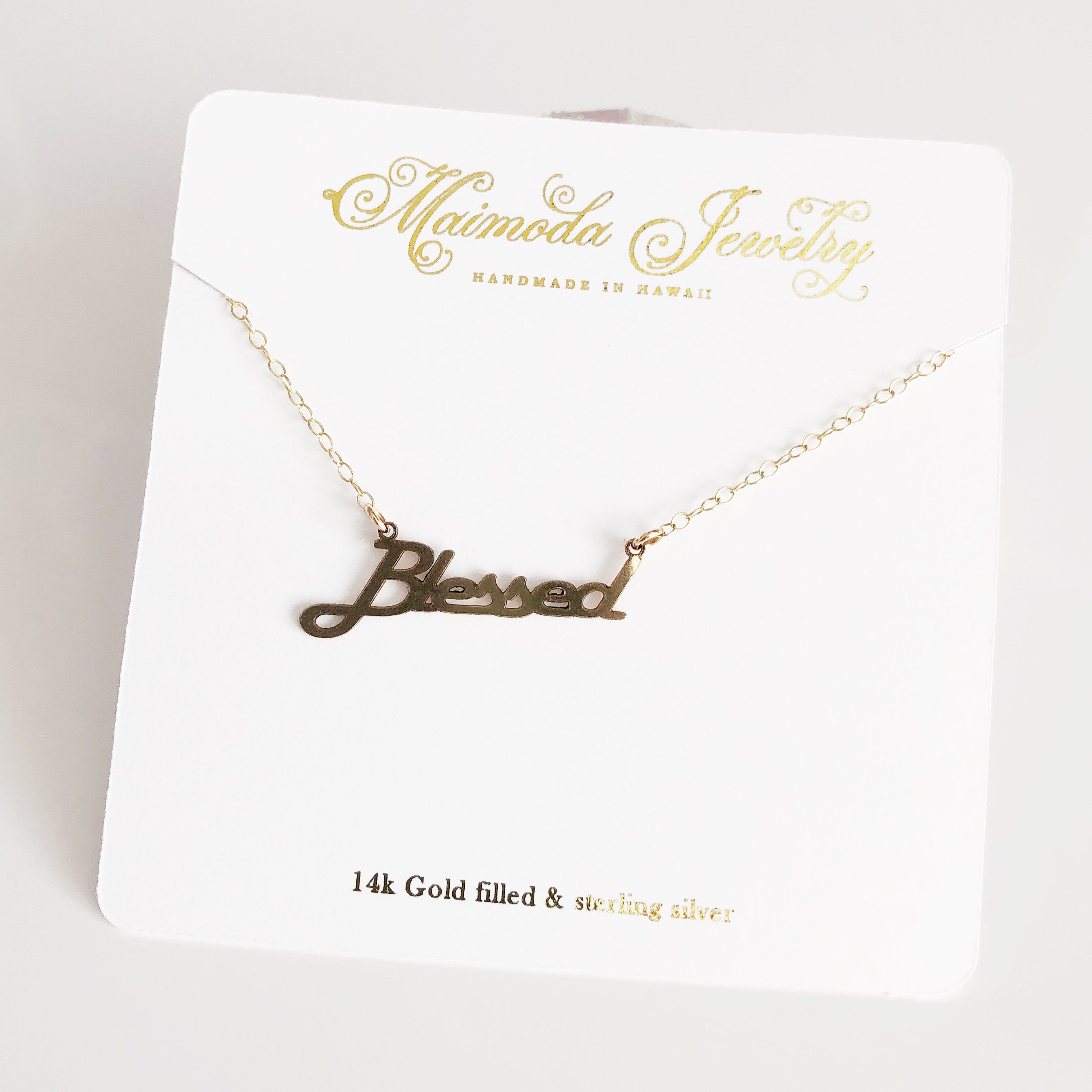 BLESSED Necklace (N284) - Elegant Religious Jewelry for Women, Stainless Steel Pendant with Inspirational Message - Perfect for Daily Wear, Gifts & Special Occasions