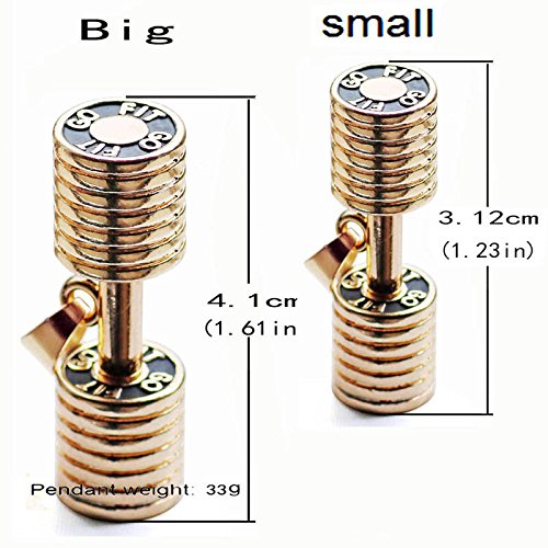 Men's Stainless Steel Gym Dumbbell Weightlifting Barbell Chain Pendant Necklace for Fitness Enthusiasts - Perfect Workout & Gym Accessory