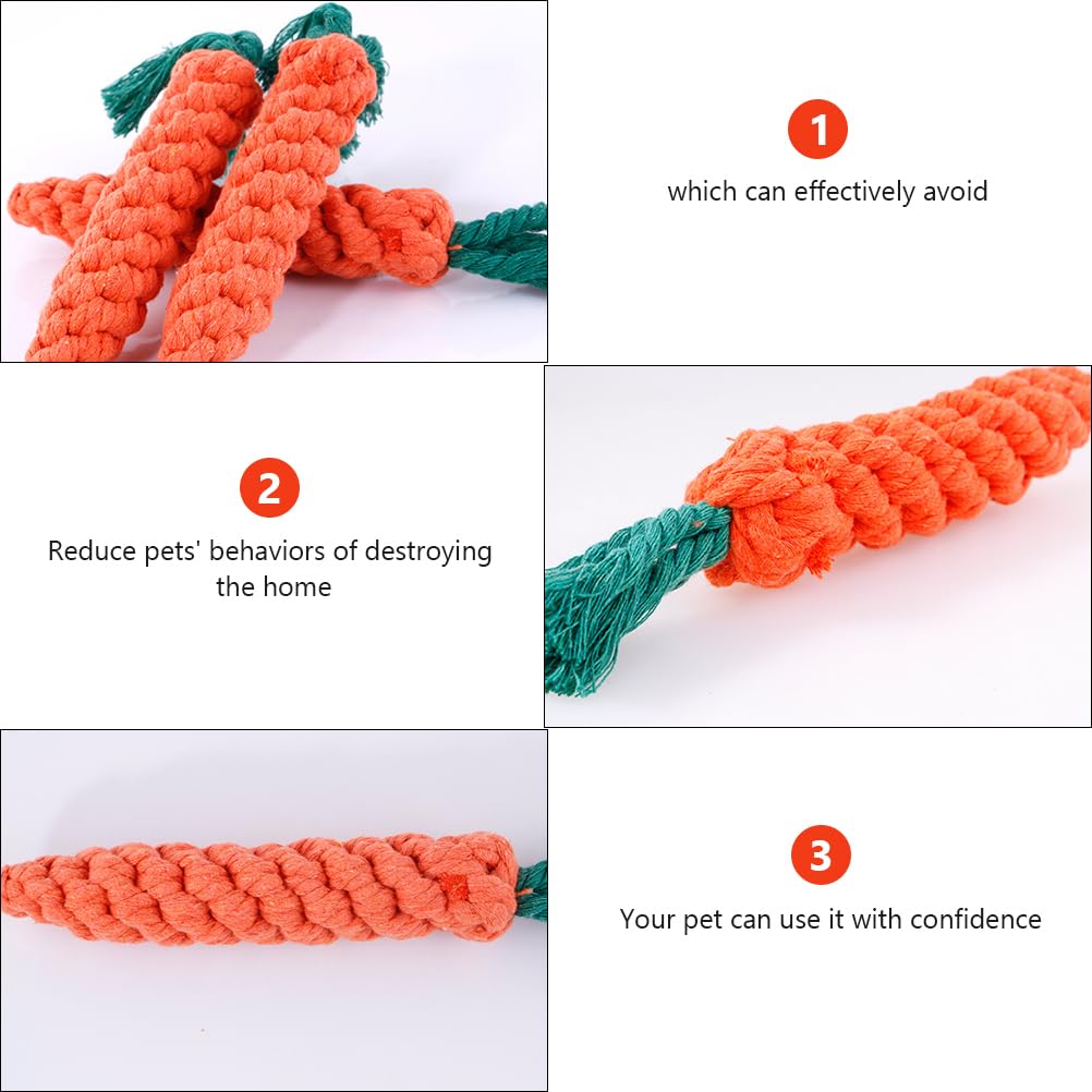 Durable Balacoo Carrot-Shaped Dog Rope Toy for Aggressive Chewers - Tug of War & Teeth Cleaning Chew Toy for Puppies - Perfect for Playtime, Training, and Dental Health