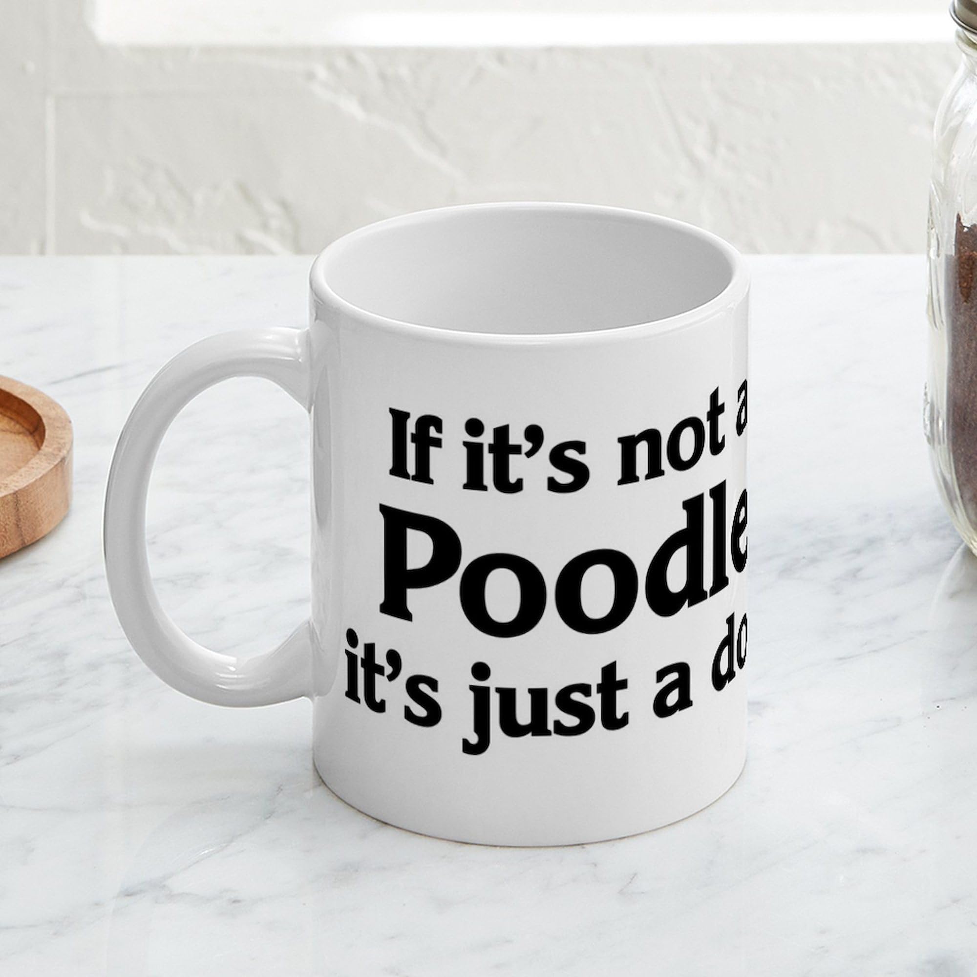 Poodle Dog Lover Gift - 11 oz (325 ml) Ceramic Coffee Mug with Handle - Perfect for Tea, Hot Chocolate & Office Use - Funny Pet Owner Present