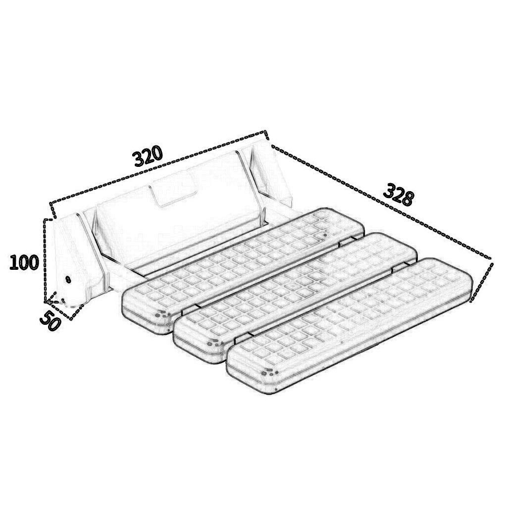 Wall-Mounted Folding Shower Seat with Comfortable Cushion - Non-Slip Bathroom Stool for Elderly & Disabled - Easy Install Blue Shower Chair for Safe Bathing (Perfect for Small Spaces & Home Care Use)