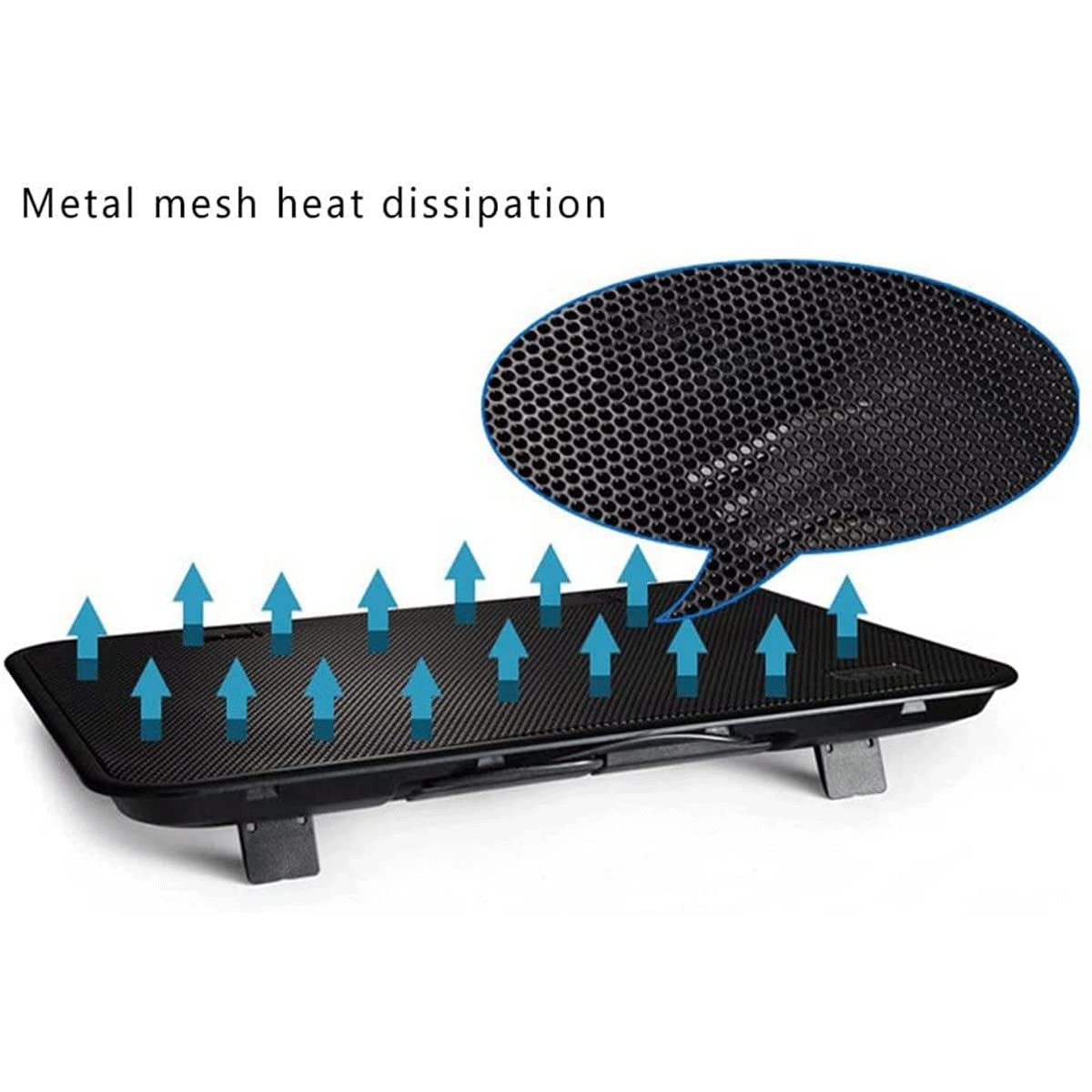 14 Inch Laptop Cooling Pad with Dual USB Fans - Slim Metal Stand for Notebooks | High Speed & Silent Cooling | Perfect for Gaming, Office & Home Use (Black)