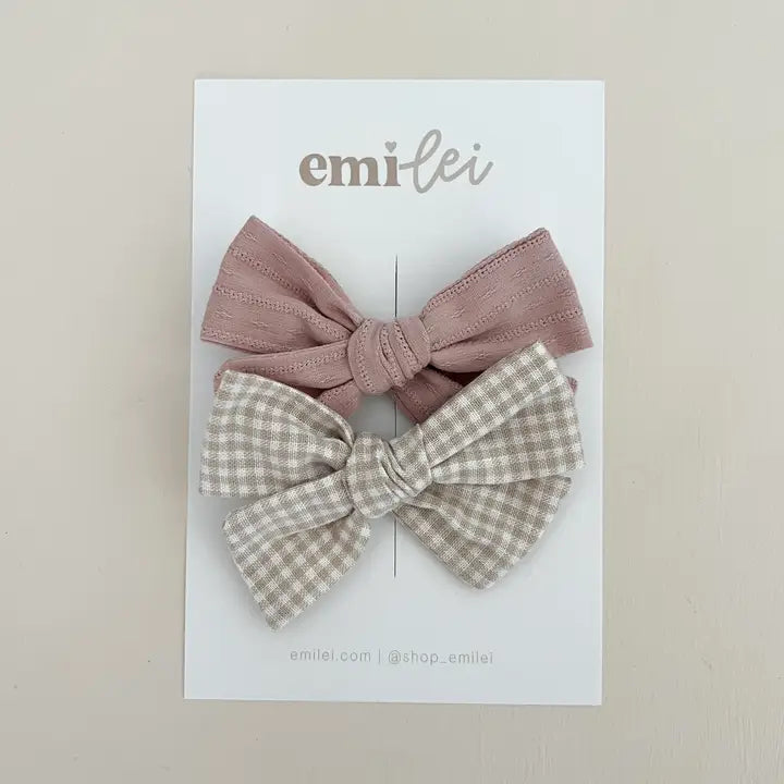 Textured Mauve/ Mini Check