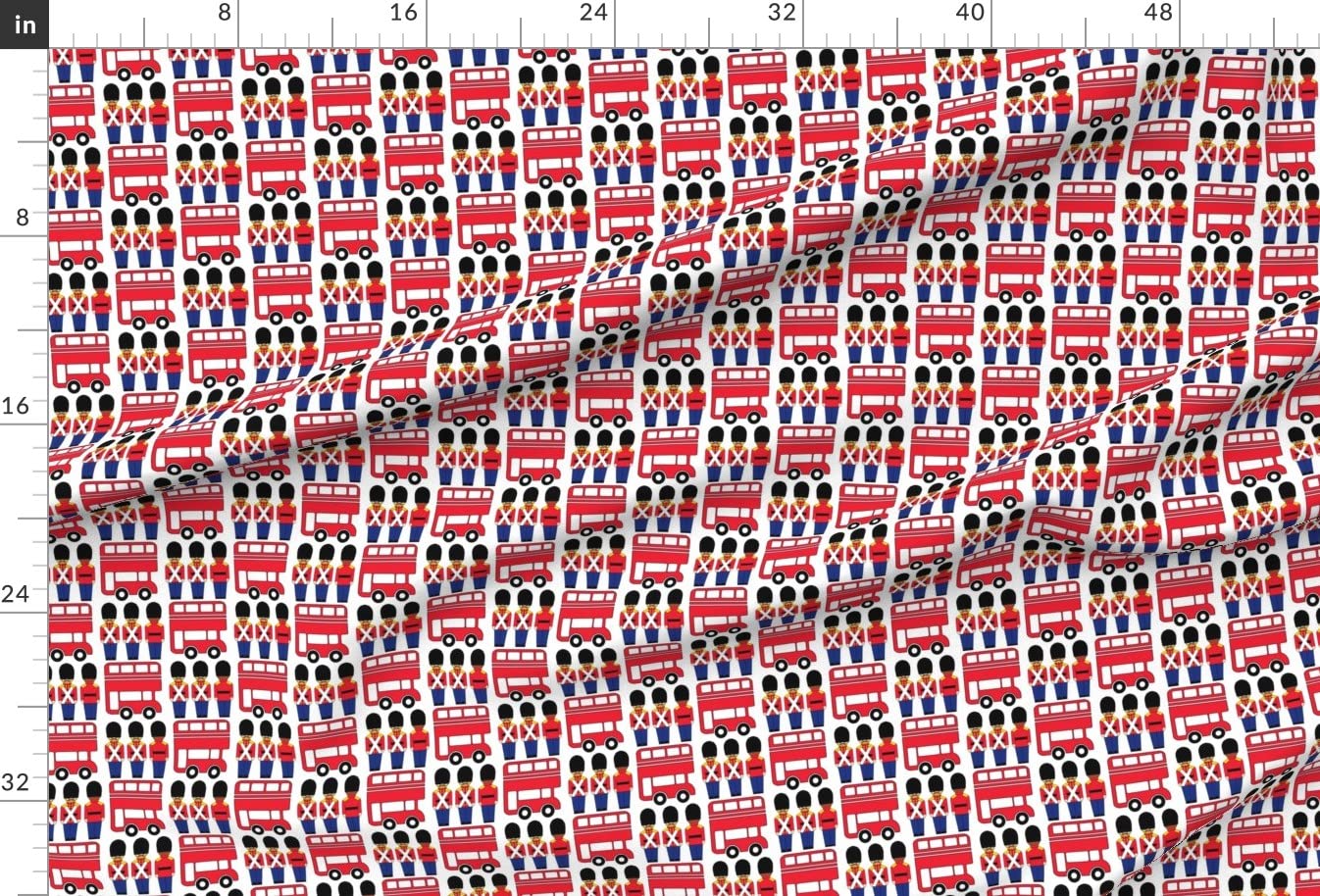 London Bus England British Red Printed Minky Fabric by The Yard - Soft Plush Material for Sewing Baby Blankets, Quilt Backing & DIY Plush Toys - Perfect for Nursery Decor, Craft Projects & Gift Making