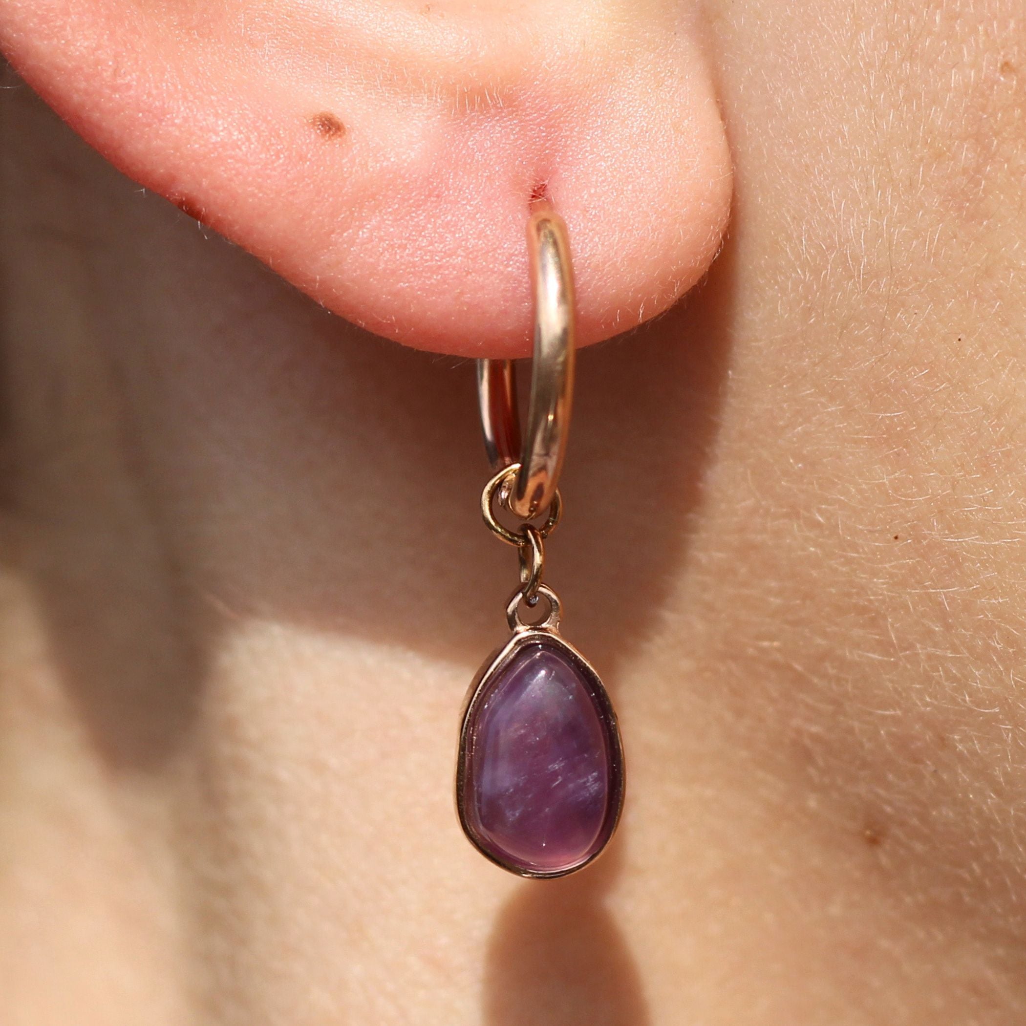 Natural Amethyst Drop Earrings for Women - Elegant Purple Gemstone Dangle Earrings for Party, Wedding & Everyday Wear