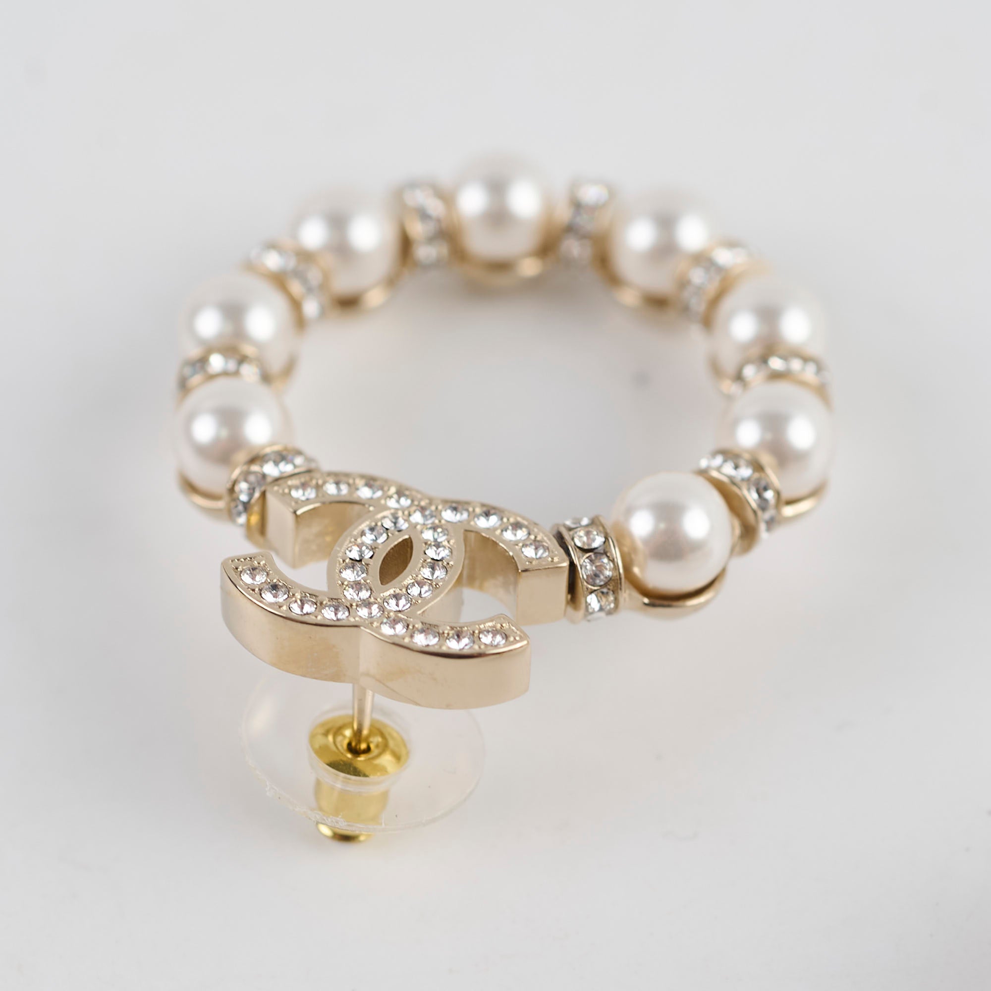 Chanel CC Logo Pearl Wreath Earrings - Luxury Fashion Jewelry for Women | Perfect for Parties, Weddings & Special Occasions
