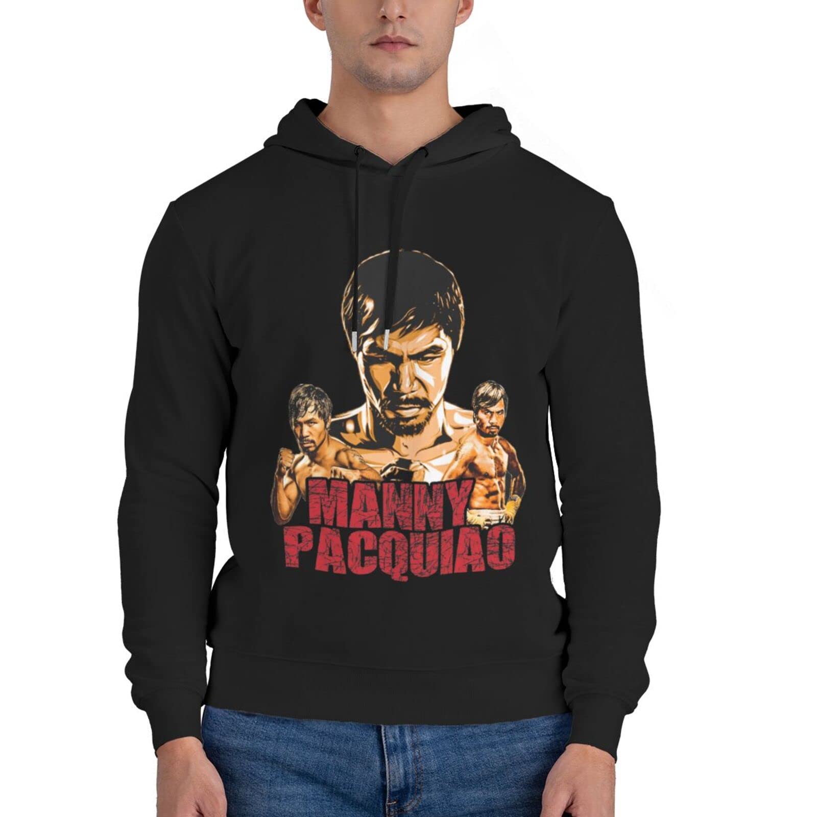 Manny Pacquiao Hoodie for Men - Big & Tall Pullover Sweatshirt with Drawstring | Casual Streetwear for Boxing Fans & Sports Enthusiasts