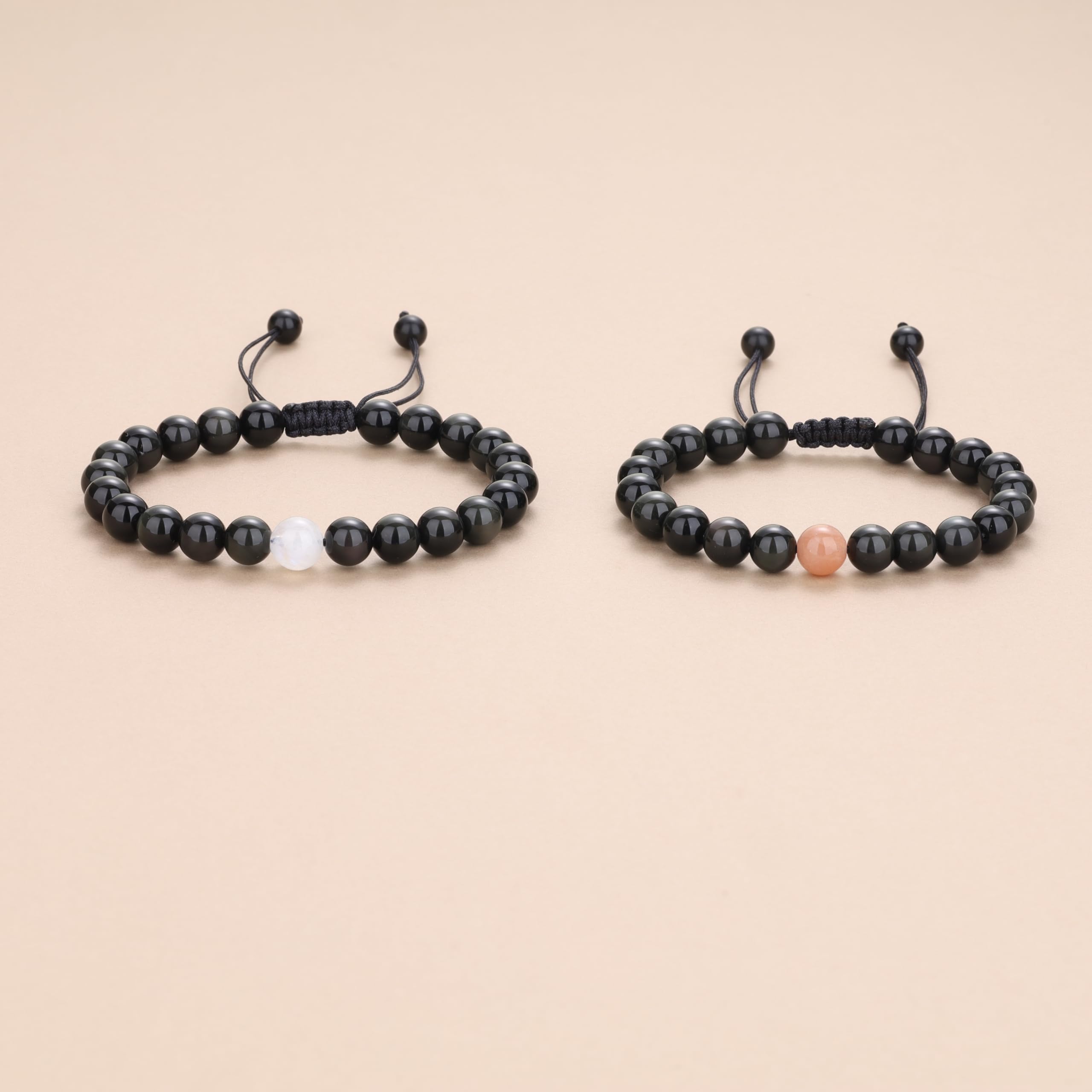 COAI Moon and Sun Stone Long Distance Couples Bracelets - Matching Love Jewelry for Couples, Boyfriend & Girlfriend Gifts - Perfect for Anniversaries, Valentine's Day & Romantic Occasions