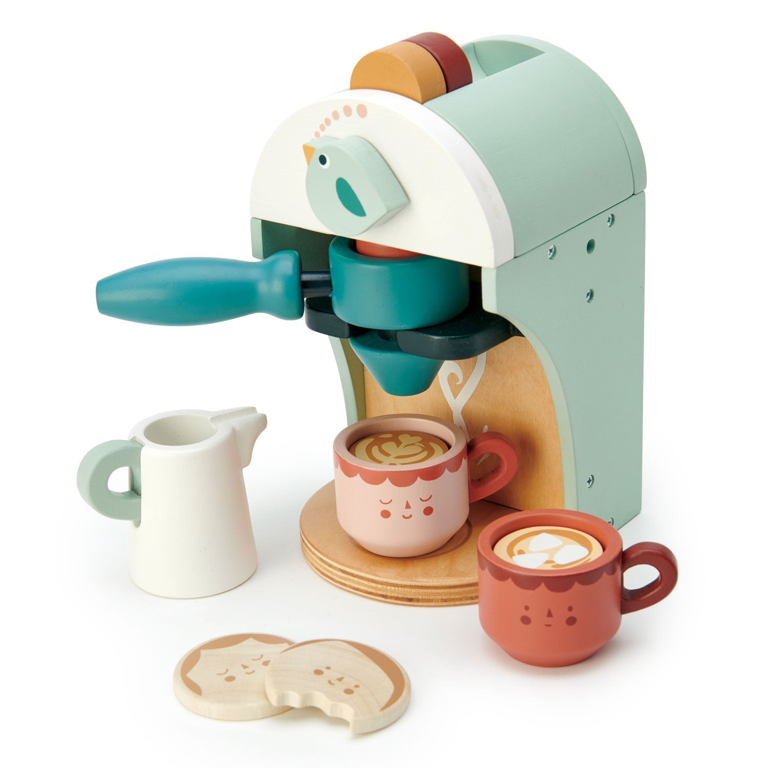 Babyccino Maker - Wooden Toy Coffee Machine for Kids - Pretend Play Barista Set for Toddlers & Children - Perfect for Imaginative Play & Role-Playing Games