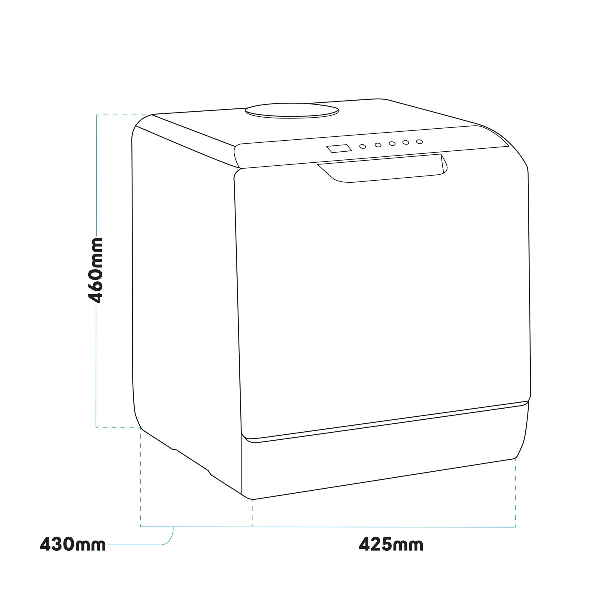 Baridi Mini Portable Tabletop 5L Dishwasher with 2-4 Place Settings - 5 Wash Functions for Small Kitchens, Apartments & RVs | Compact Countertop Dishwasher DH224A | Perfect for Dorms, Camping & Tiny Homes