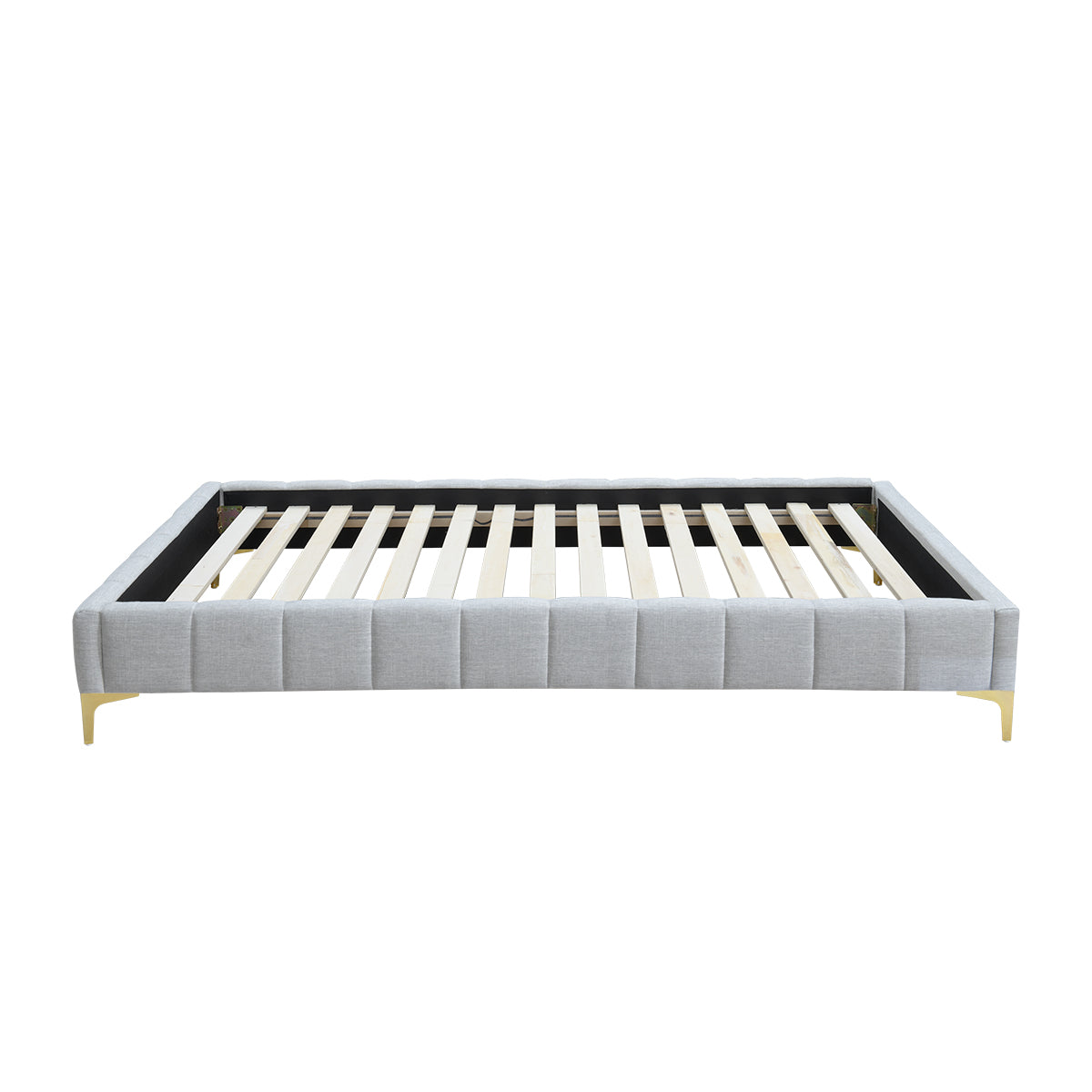 Georgia Fabric King Single Bed Frame - Sturdy & Stylish Platform Bed with Wooden Slats for Home, Bedroom, Guest Room, Dorm - Easy Assembly & Modern Design