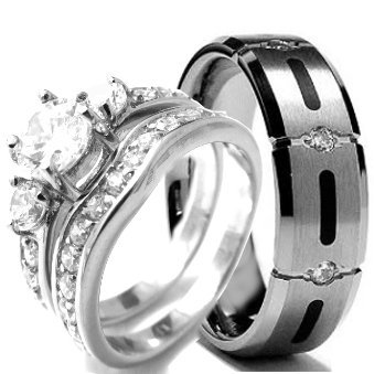 His and Her White Snow Camo Wedding Rings Set - Tungsten & Wood Inlay Matching Bands for Couples - Engagement Promise Rings for Him & Her - Durable Cz Cubic Zirconia Wooden Rings - Perfect for Anniversaries, Vow Renewals and Outdoor Adventure Weddings