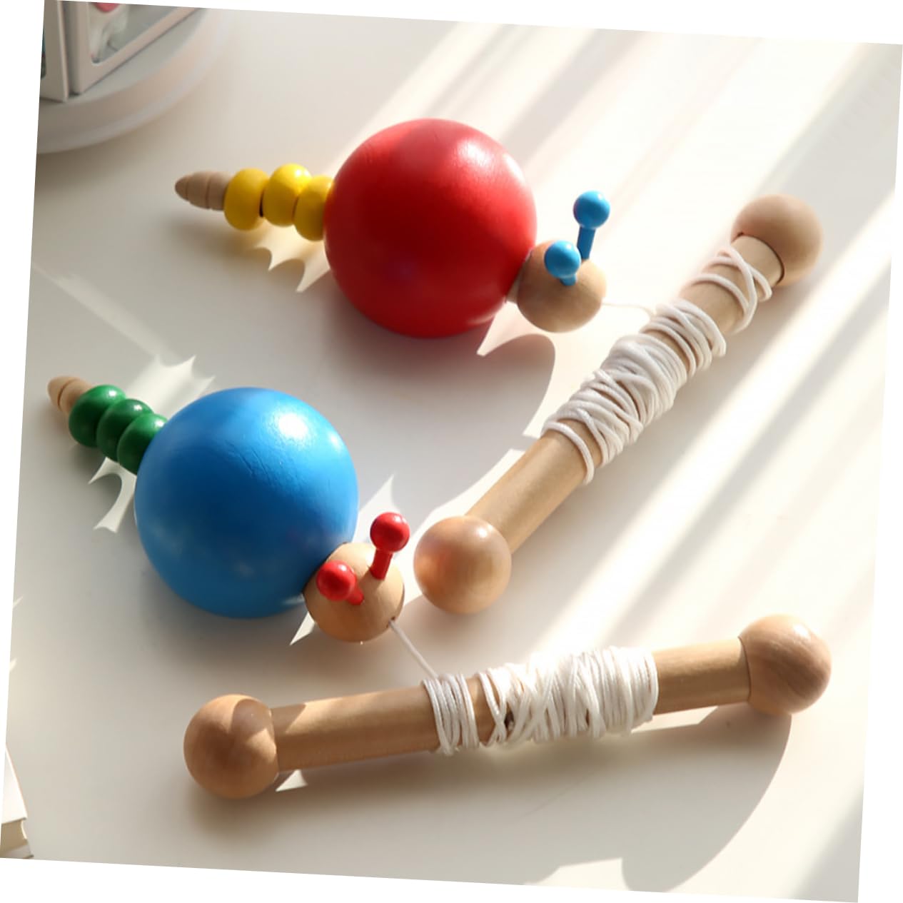 KONTONTY Wooden Pull Toy Set for Toddlers - Fun & Educational Kids Toys for Early Learning & Motor Skills Development - Perfect for Indoor Play, Outdoor Activities & Birthday Gifts