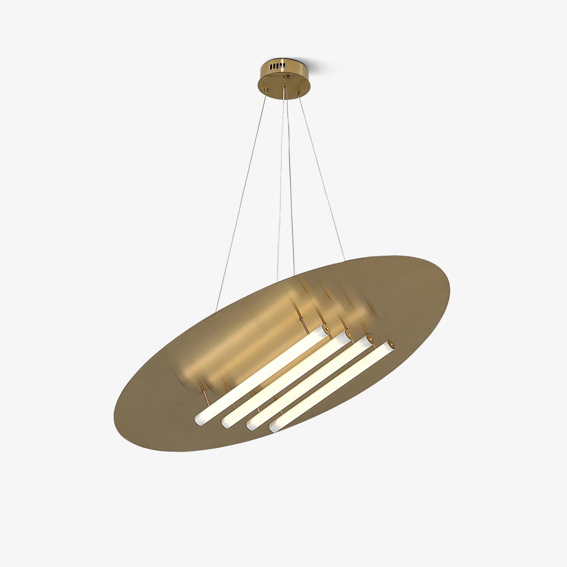 Modern Big Disc Pendant Light - Industrial Style Ceiling Hanging Lamp for Dining Room, Kitchen Island, Living Room & Bedroom Lighting