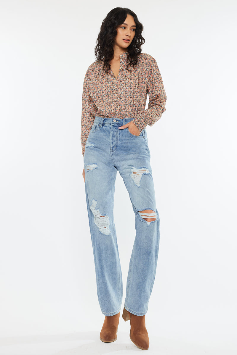 Letitia Ultra High Rise 90's Boyfriend Jeans - Vintage Distressed Denim Pants for Women | Perfect for Casual Outfits, Street Style & Retro Fashion Looks