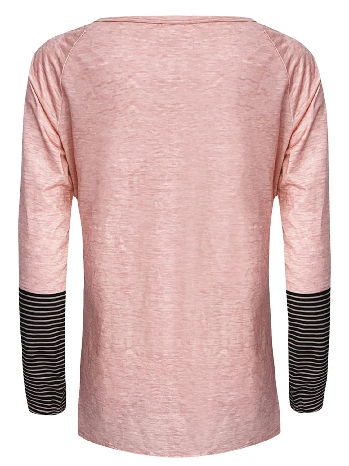 Men's Full Size Striped Quarter Button Long Sleeve T-Shirt - Casual Comfort Wear for Everyday Outfits & Layering