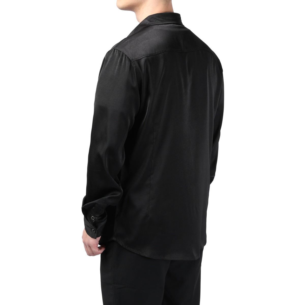 Premium Solid Color Men's Dress Shirt - Classic Black Formal Business Shirt for Office, Wedding & Special Occasions