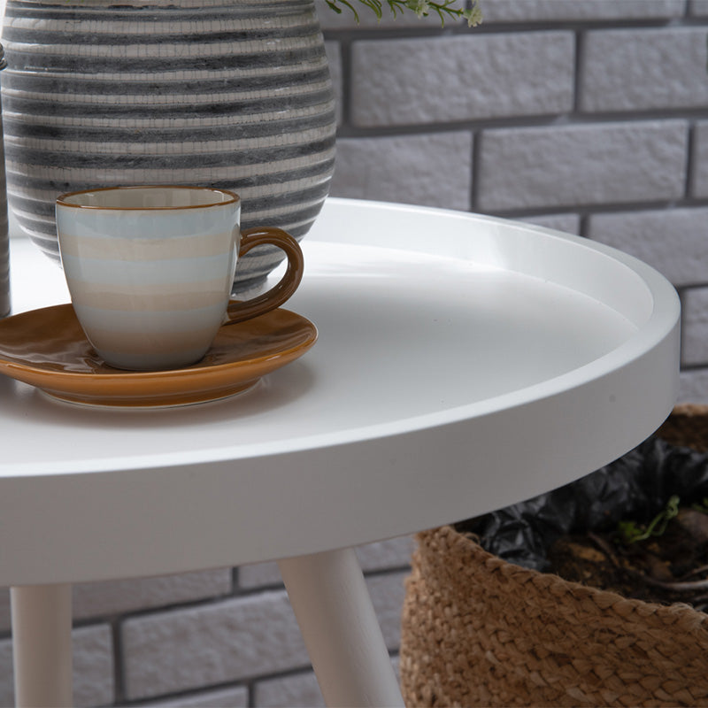 INNIS Modern White Side Table - Nightstand, End Table for Living Room, Bedroom & Office - Compact Accent Table with Sturdy Design