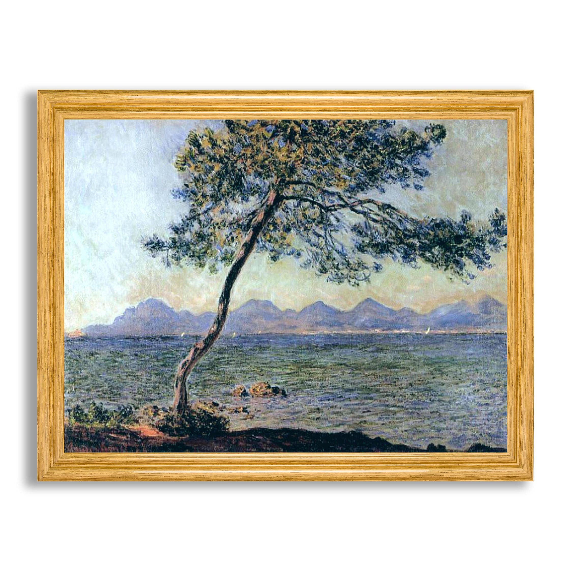Claude Monet 'At Cap D'Antibes' Framed Art Print - High Quality Fine Art Reproduction Poster in Wood Frame | Wall Decor for Living Room, Bedroom & Office | Perfect Gift for Art Lovers & Home Decoration