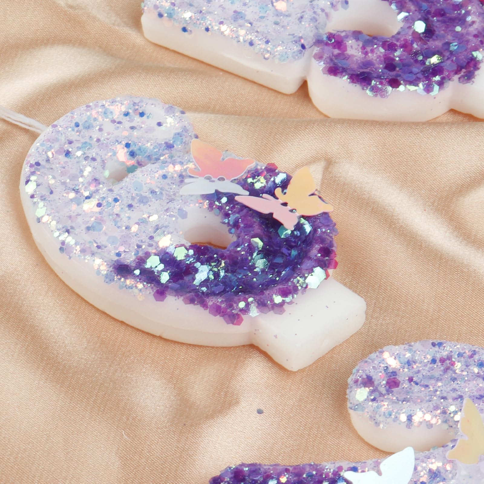 10th Birthday Candles for Women - Purple Butterfly Number 10 Cake Candle | Handmade Sequin Numeral Candle for Birthday Cakes, Wedding Toppers & Anniversary Party Decor | Perfect for 10th Birthday Celebrations, Cake Decorating & Special Occasions