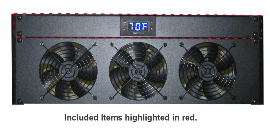 Coolerguys 1U Rack Mount Bracket with Programmable Fan Controller & 1A Power Supply - Perfect for Server Rack Cooling & Network Equipment Temperature Control