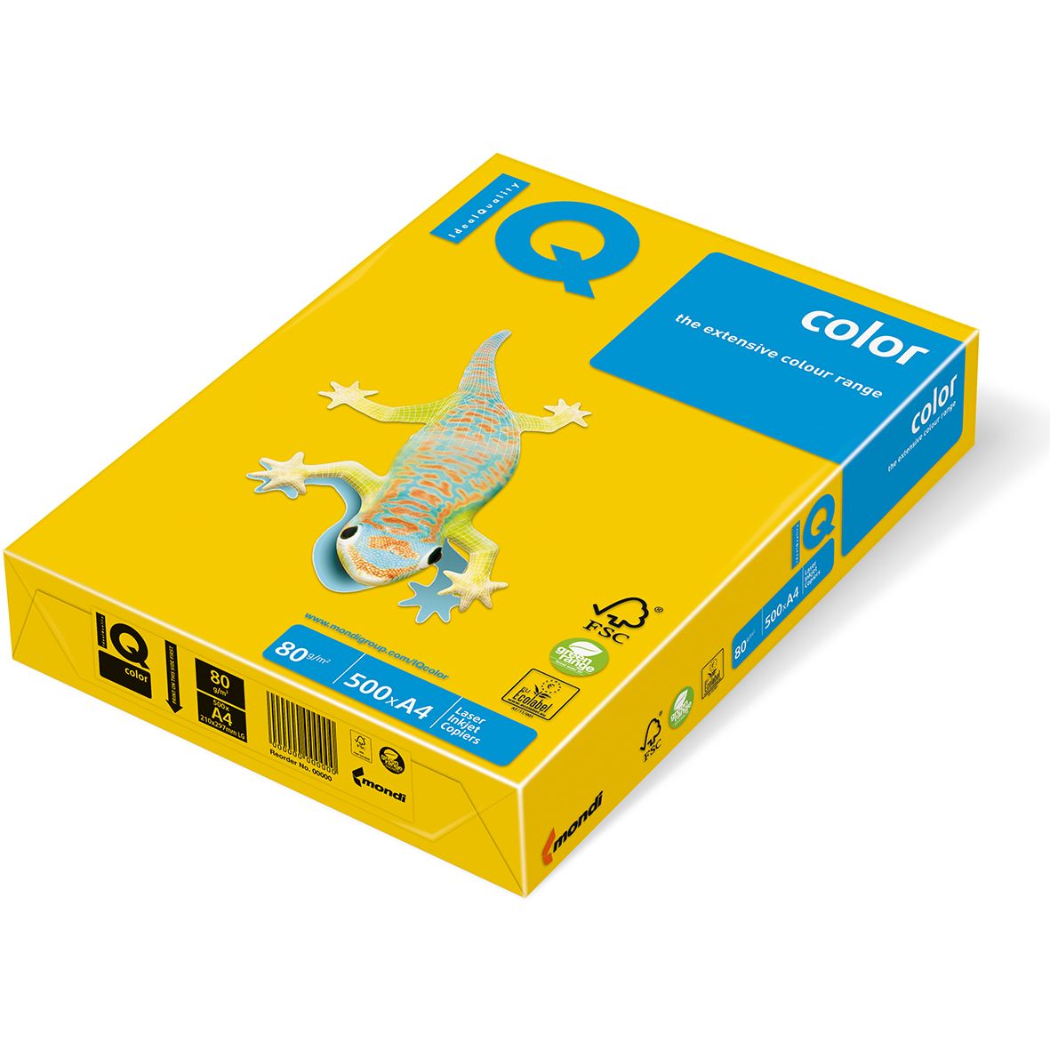 Premium A4 80gsm IQ Intense Color Paper - Sun Yellow (500 Sheets) for Vibrant Printing, Office Documents & Creative Projects
