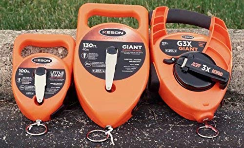 Keson G1003R Giant Chalk Box Combo with 3-Pounds of Red Chalk - Perfect for Construction, Surveying & Outdoor Marking