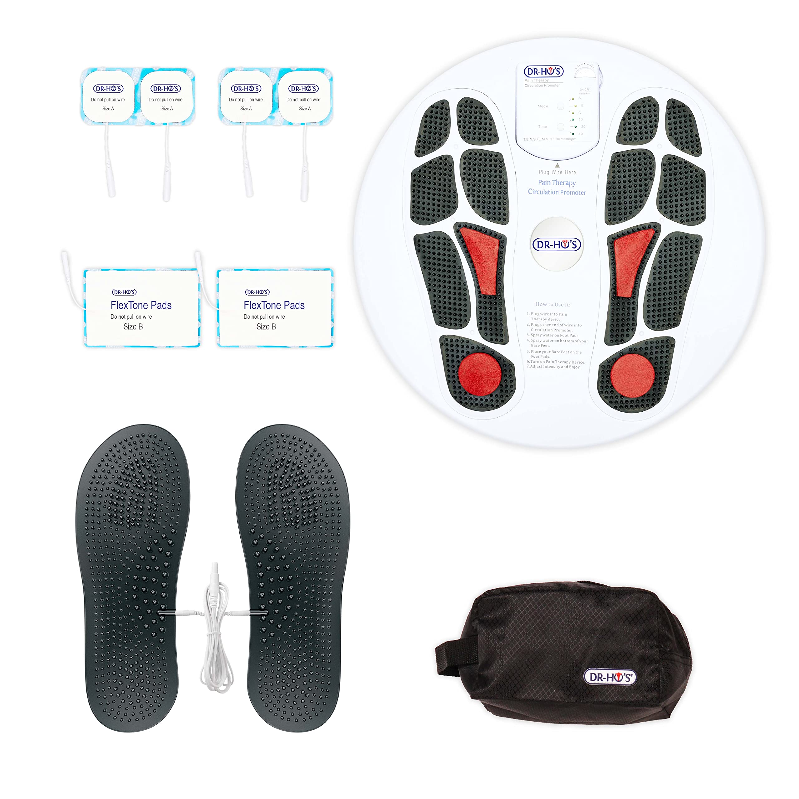 Dr Ho's Circulation Promoter Essential Package - TENS Machine & EMS Therapy for Pain Relief, Muscle Stimulator for Leg & Foot Pain - Home Use for Arthritis, Sciatica & Post-Workout Recovery