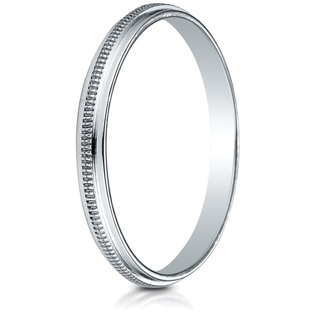 14K Gold 2mm High Polished Milgrain Wedding Band Ring for Women & Men - Elegant Center Design, Comfort Fit, Anniversary & Engagement Jewelry Gift - Perfect for Bridal, Proposals & Special Occasions